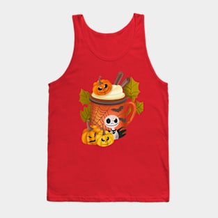 Spooky Halloween Pumpkin Drink Tank Top